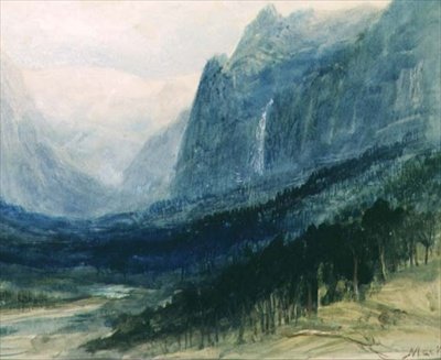 Yosemite Valley, Califórnia (aguarela e guache) de John MacWhirter