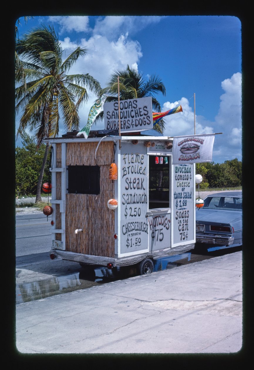 Carro de comida de praia, Key West, Florida, EUA de John Margolies