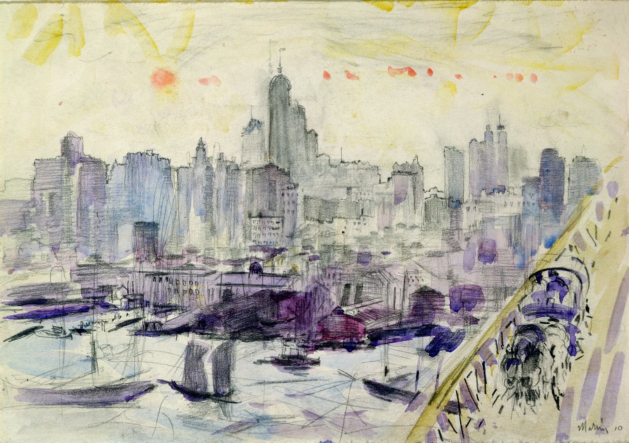 Ponte de Brooklyn, Nova Iorque de John Marin