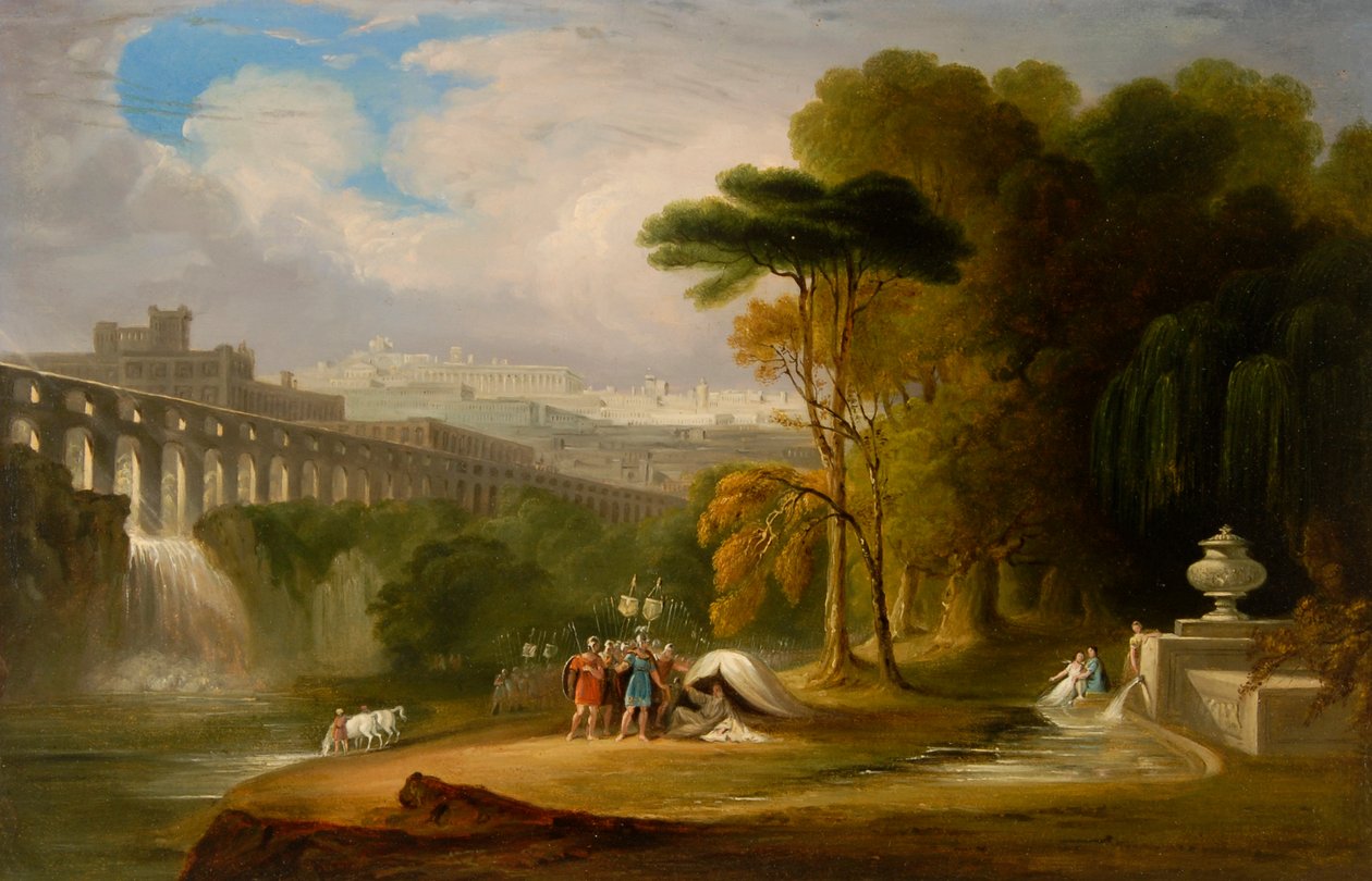Alexandre e Diógenes (óleo a bordo) de John Martin