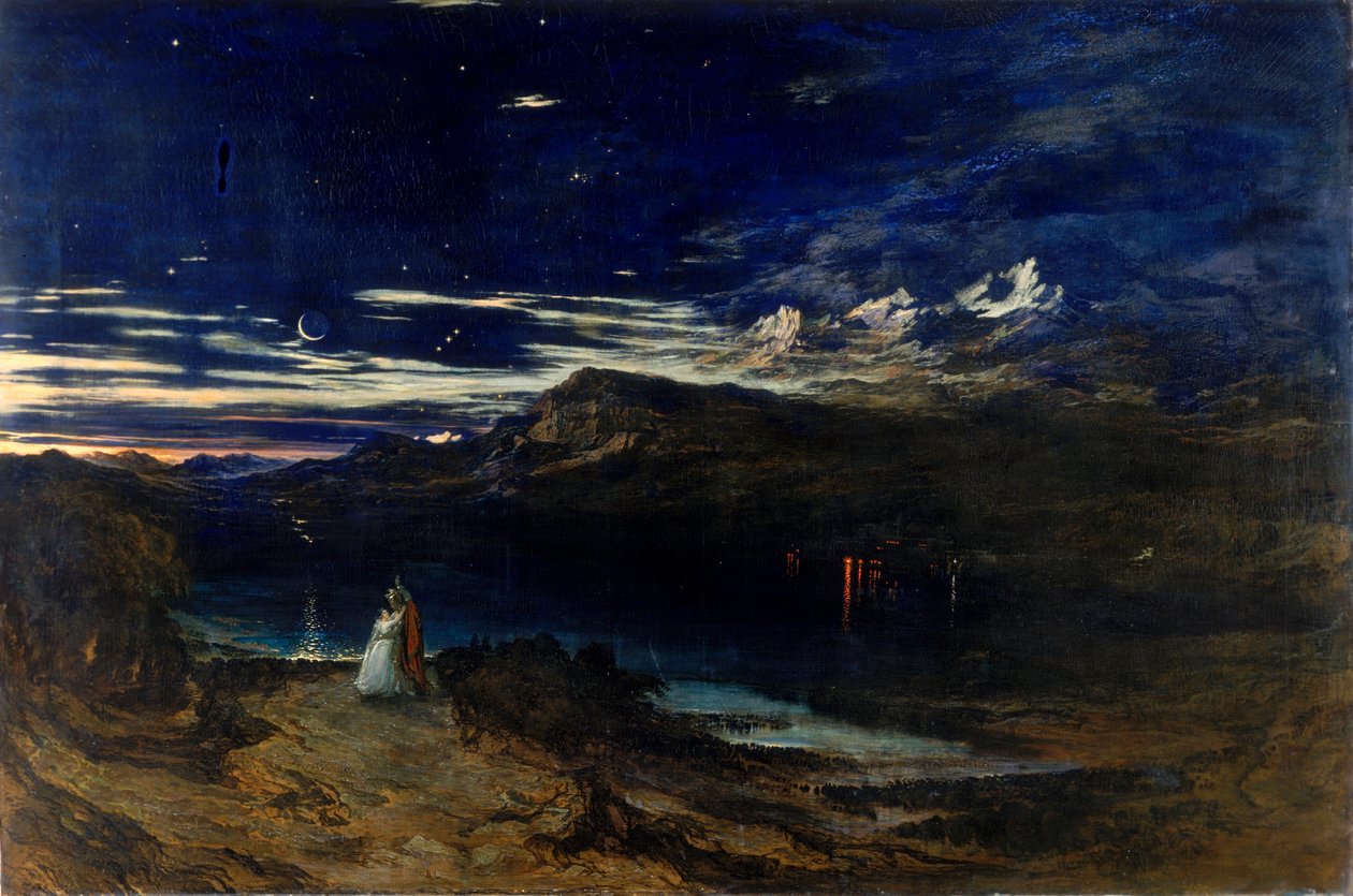 Arthur e Aegle no vale feliz, 1849 de John Martin