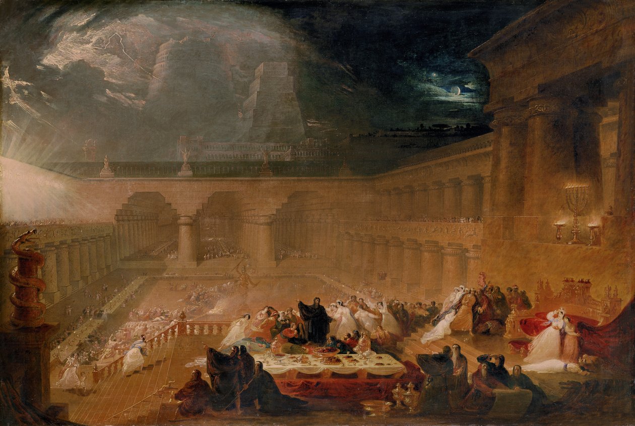 Banquete de Belsazar (óleo sobre tela) de John Martin