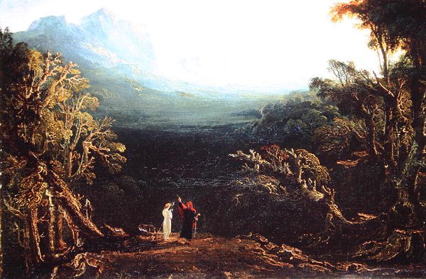 Edwin e Angelina ou, O Eremita (óleo sobre tela) de John Martin