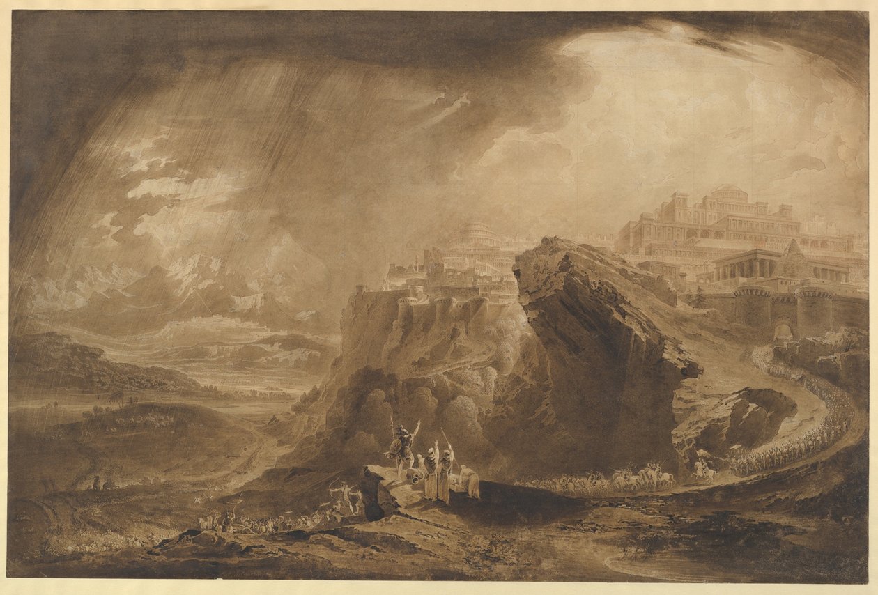 Josué ordena ao sol que pare sobre Gibeão (Josué 10:12-14) de John Martin