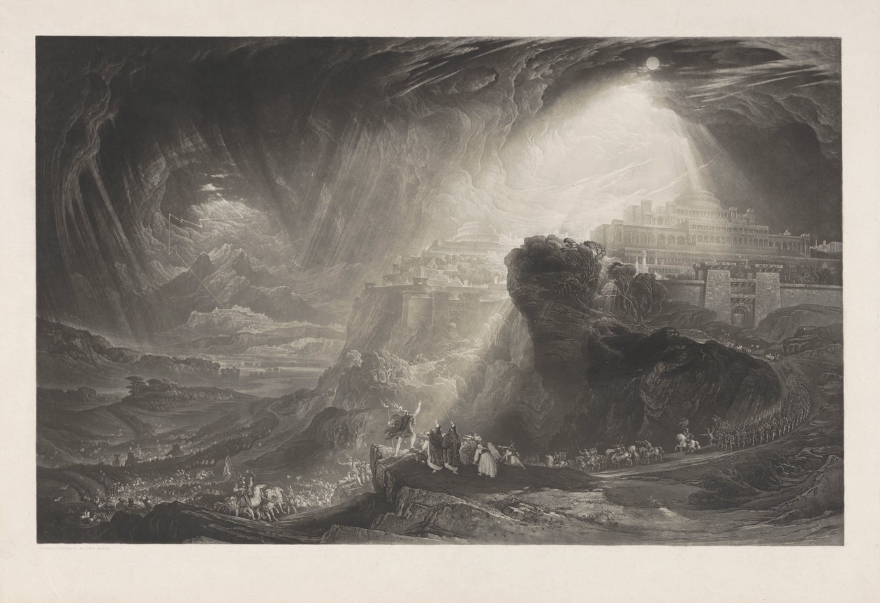 Josué ordena que o sol fique parado, prova antes do texto de John Martin