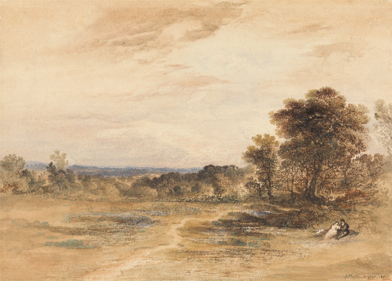Paisagem com Casal de Courting de John Martin