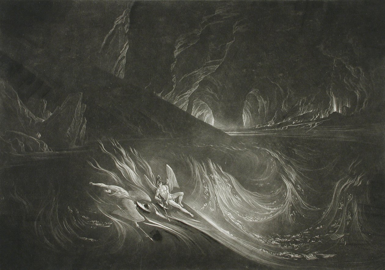 Lúcifer no lago ardente de John Martin
