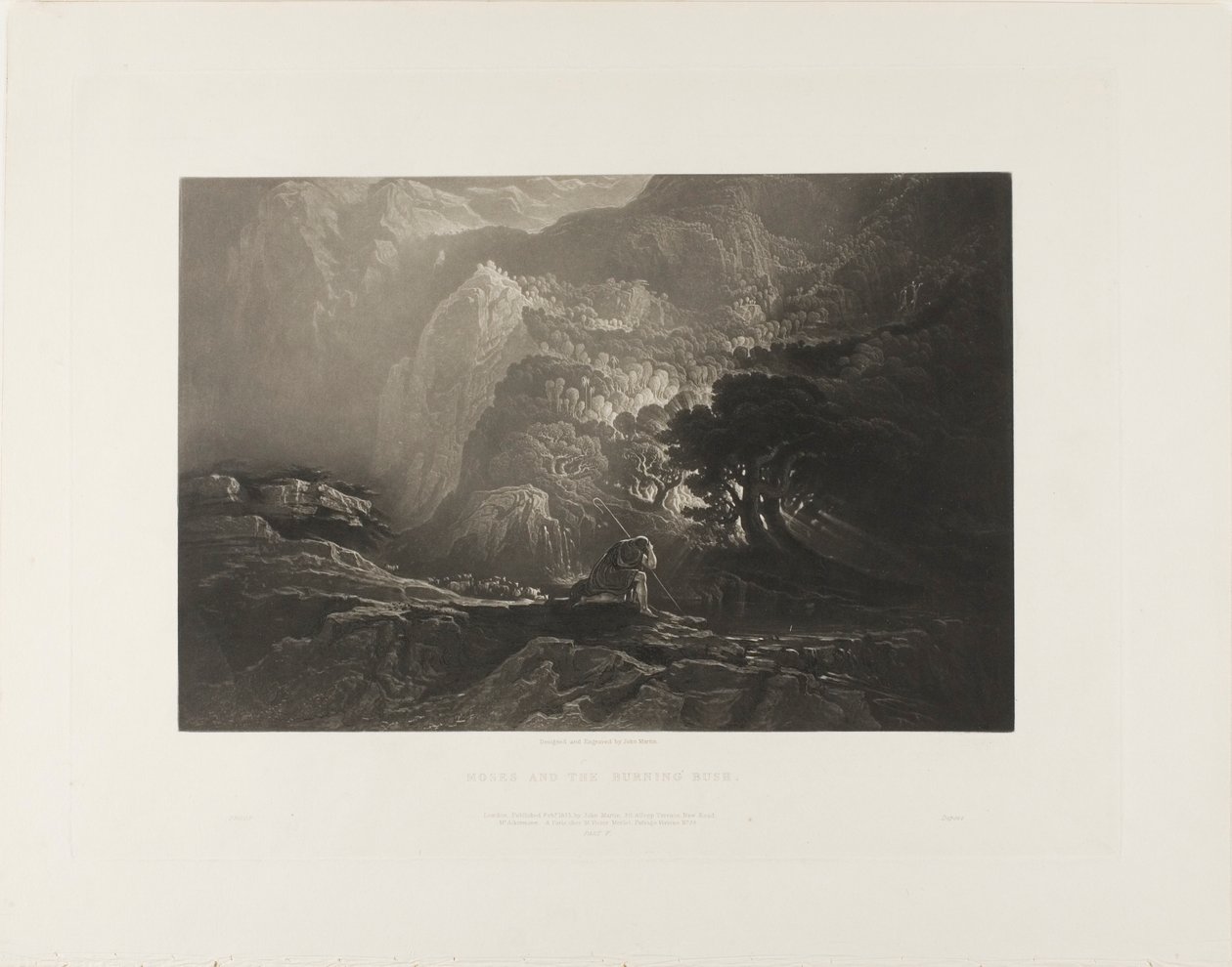 Moisés e a Sarça Ardente, de Ilustrações da Bíblia de John Martin