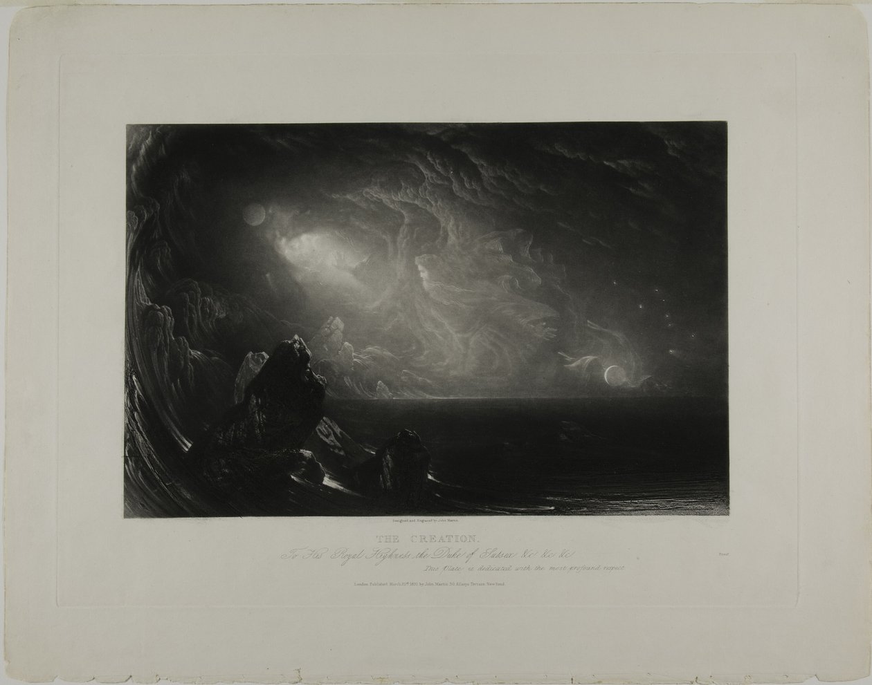 A Criação, a partir de Ilustrações da Bíblia de John Martin