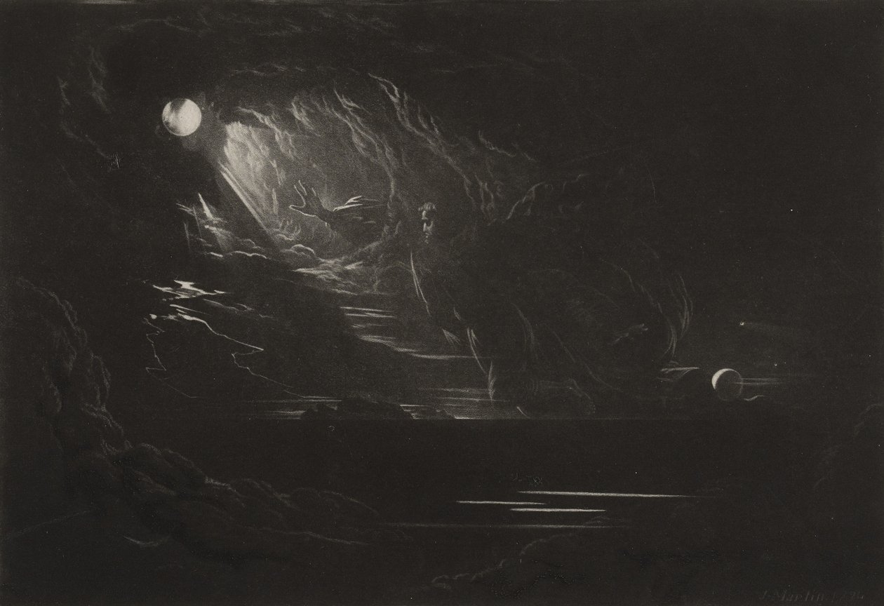 A criação da luz, c.1827 (mezzotint) de John Martin