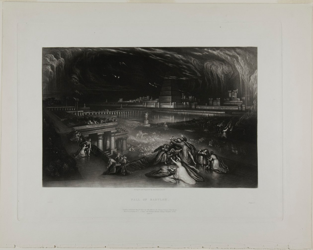 A Queda da Babilônia, de Ilustrações da Bíblia de John Martin