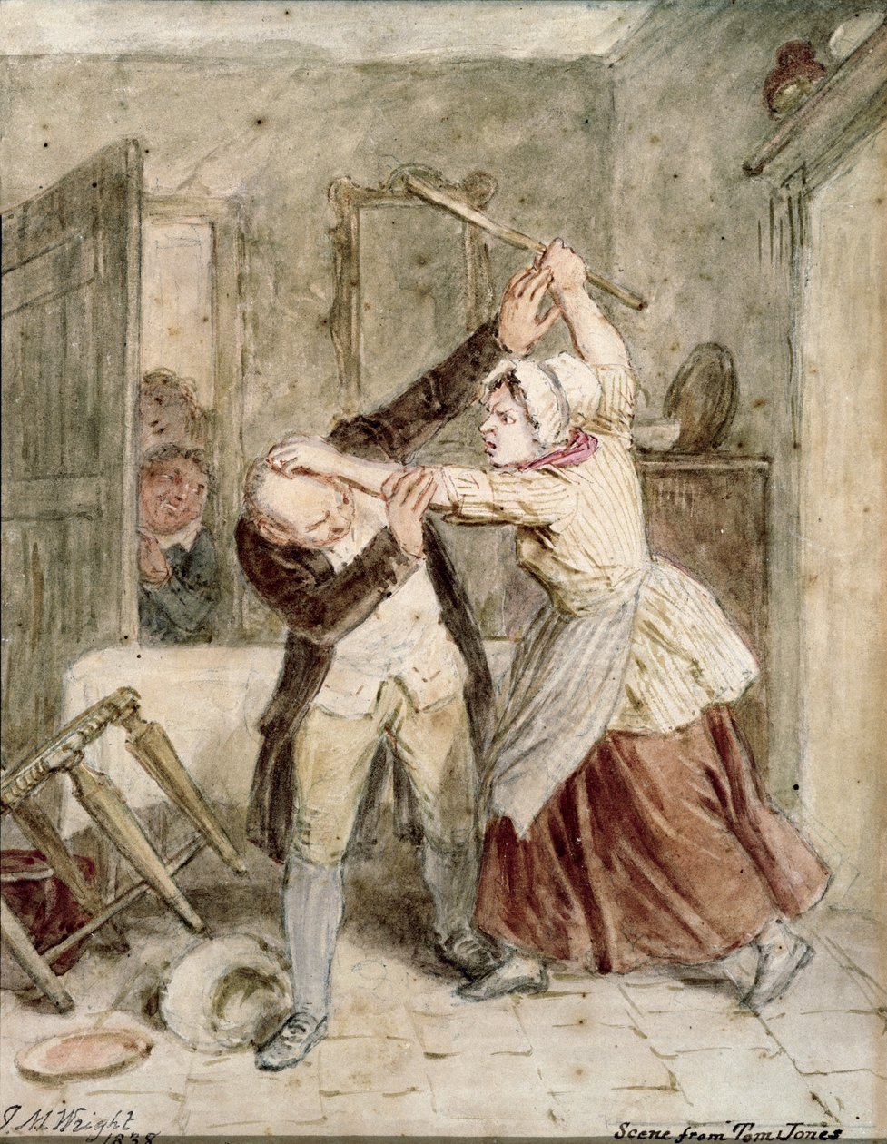 Uma cena de Tom Jones, 1838 (wc no papel) de John Massey Wright