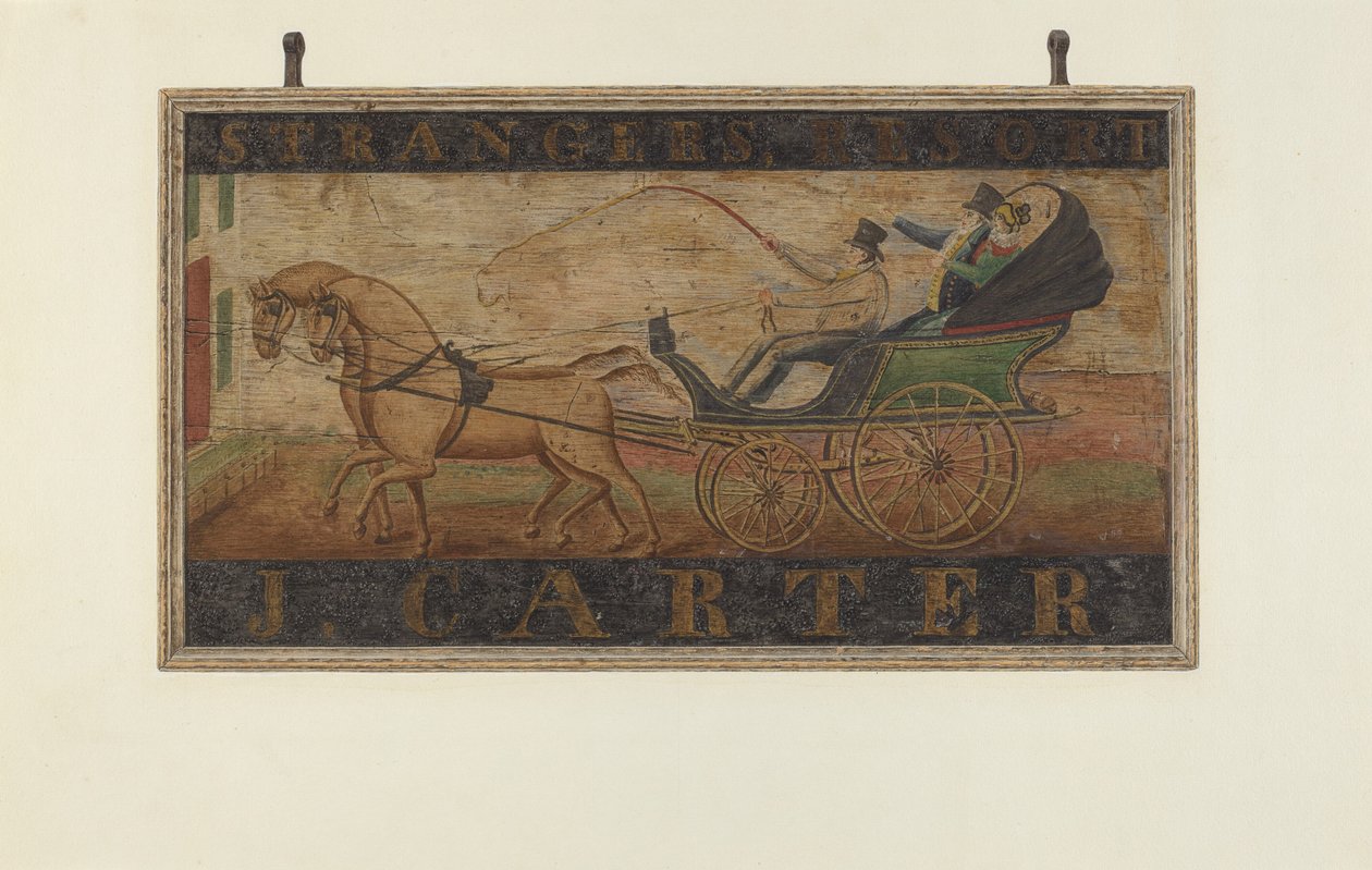 Placa da pousada: J. Carter verso, 1940. de John Matulis