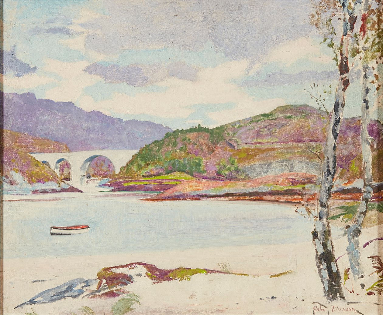 Ponte sobre o Rio (óleo a bordo) de John Duncan