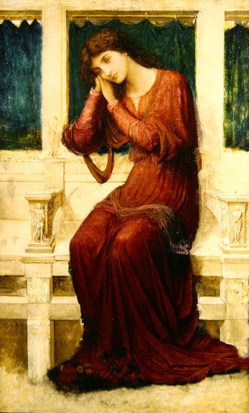 Quando chega o Verão, as rosas florescem em Vain, c.1910 (óleo sobre tela) de John Melhuish Strudwick