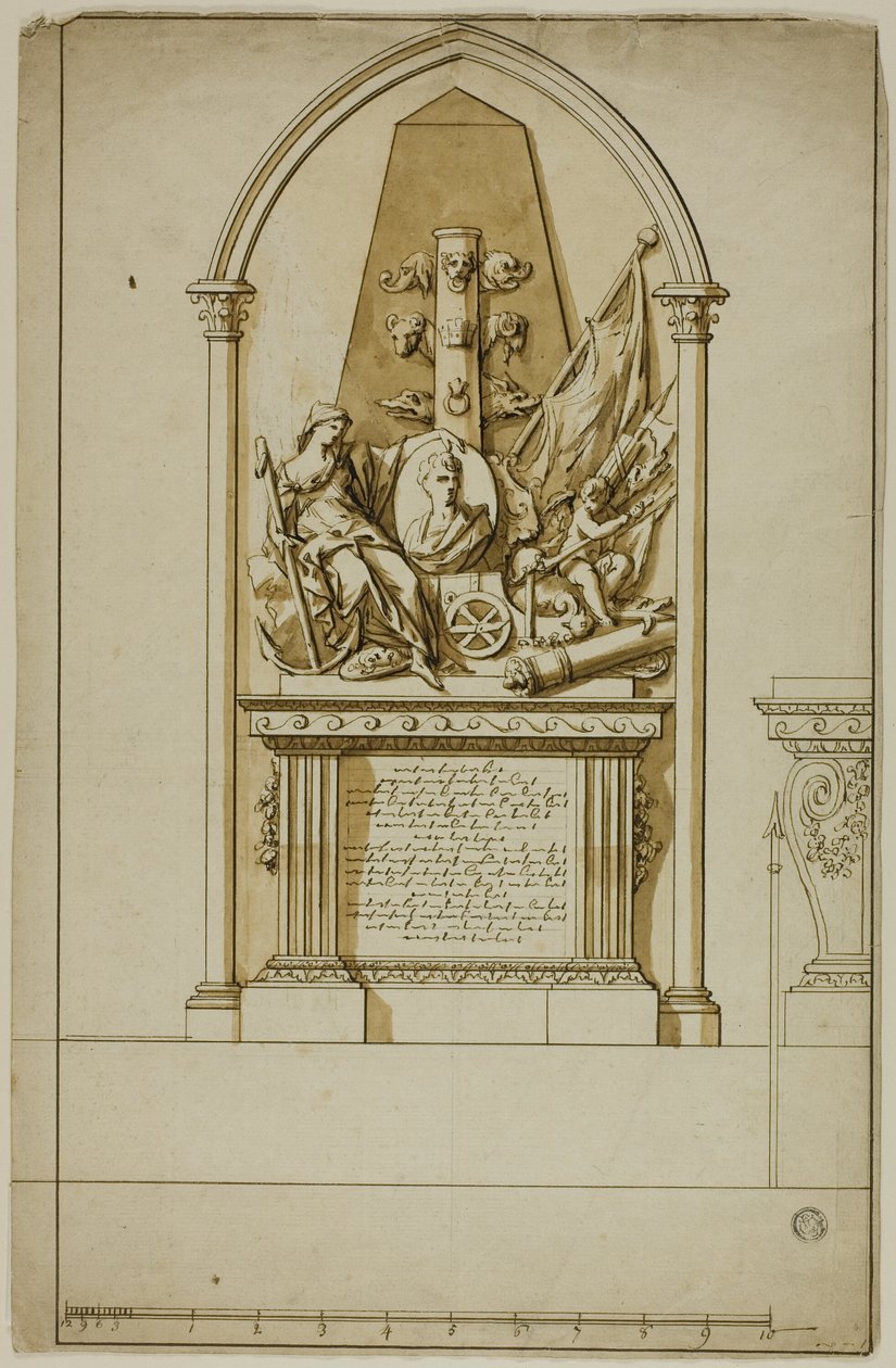 Projeto para um monumento funerário não executado para o primeiro duque de Marlborough de John Michael Rysbrack