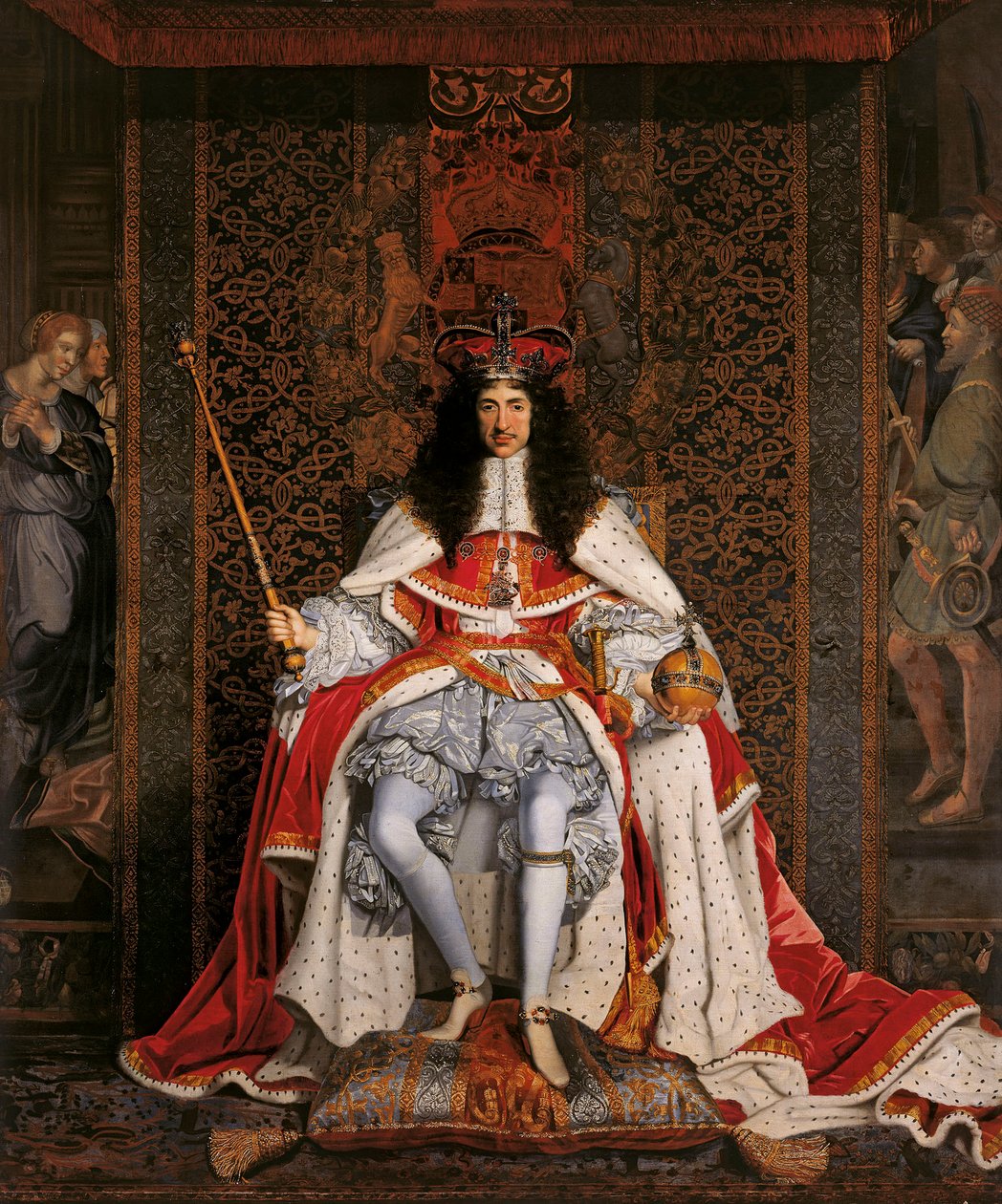 Carlos II de Inglaterra com as vestes da Coroação de John Michael Wright