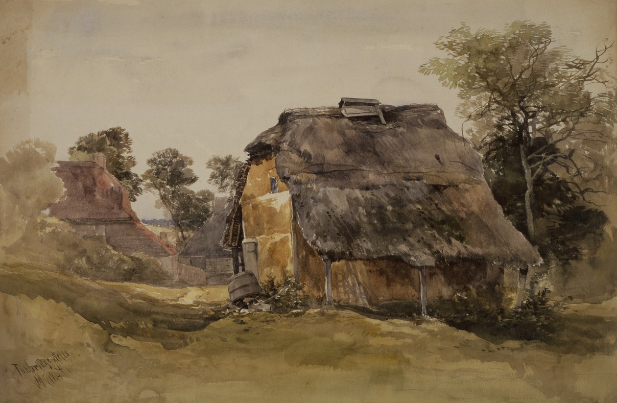 An Old Barn at Tunbridge Wells (aquarela sobre papel) de John Middleton