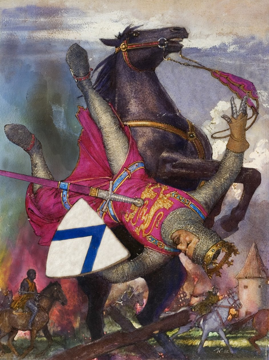A queda de Guilherme, o Conquistador (guache sobre papel) de John Millar Watt