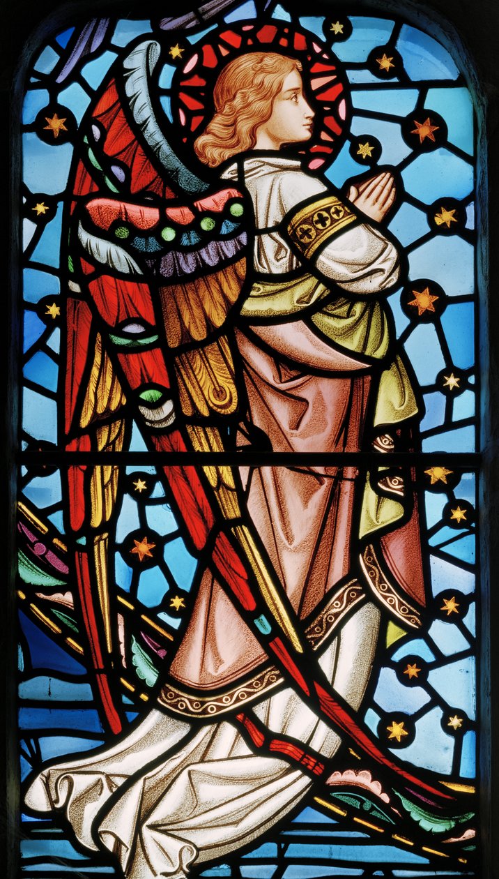 Cuxton, São Miguel, Janela do Leste, Lavers & Barraud, John Millner Allen (1827-1902), Anjo de Cristo em Majestade com os Santos, c.1865 de John Millner Allen