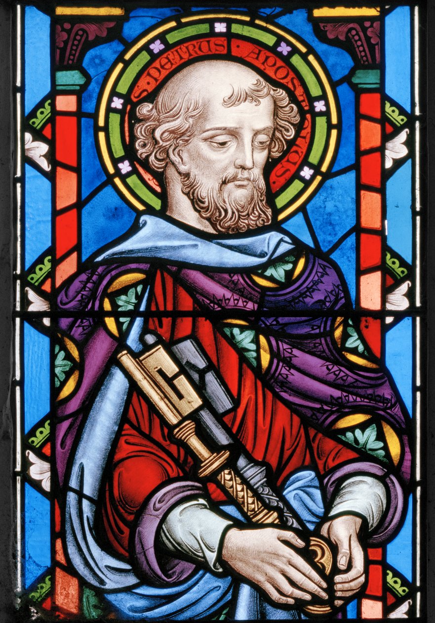 São Pedro, detalhe da Crucificação, 1861 (vitral) de John Millner Allen