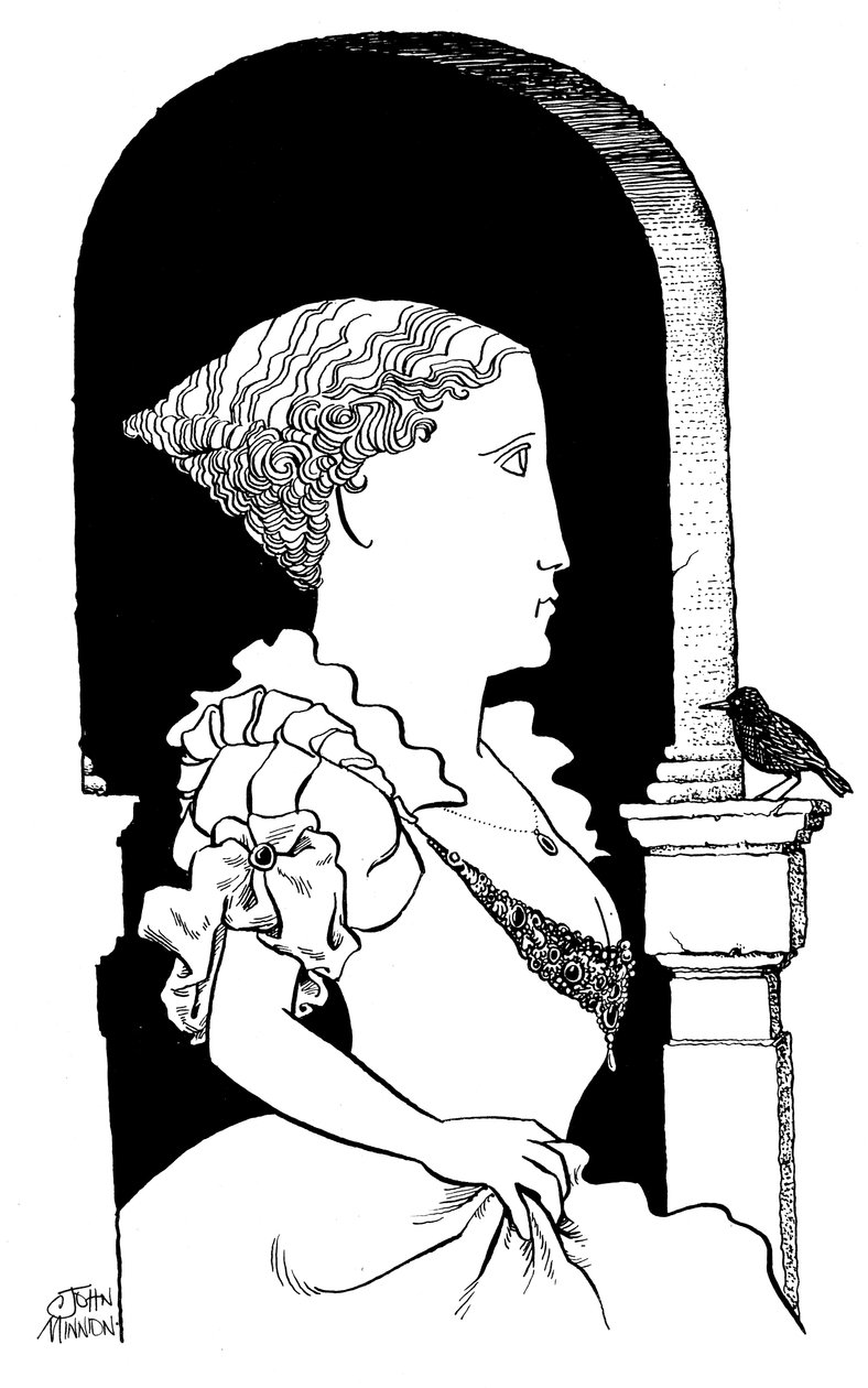 Francesca Caccini - caricatura da cantora e compositora florentina de John Minnion