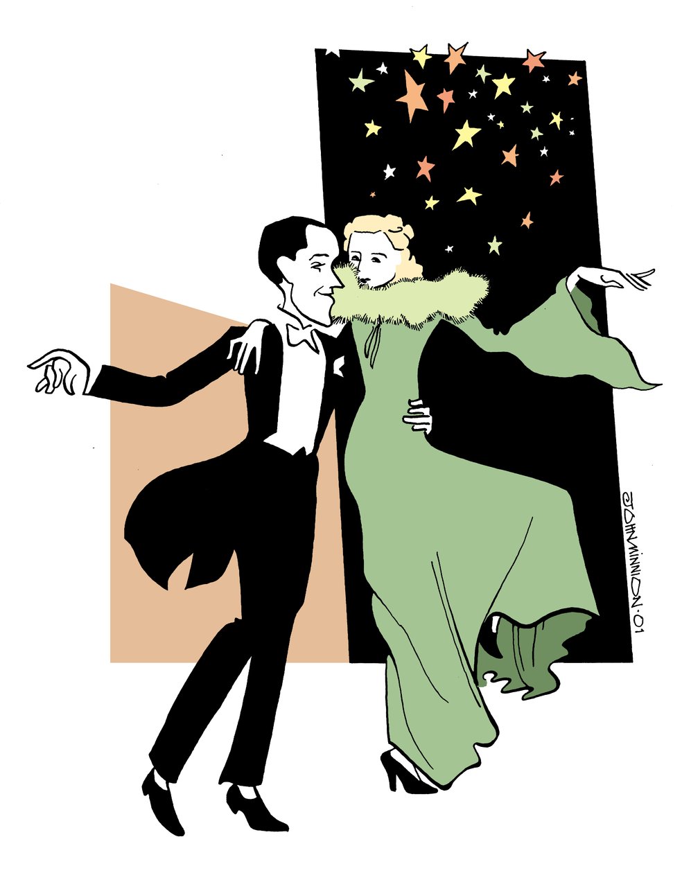 Fred Astaire e Ginger Rogers a dançar de John Minnion