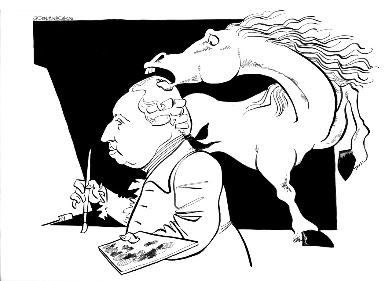 Caricatura de George Stubbs, pintor britânico: 25 de agosto de 1724 - 10 de julho de 1806 de John Minnion