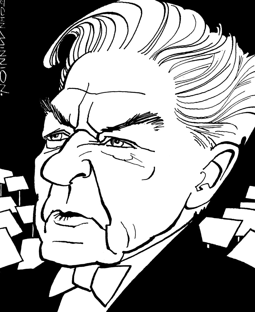 Herbert von Karajan - retrato de John Minnion