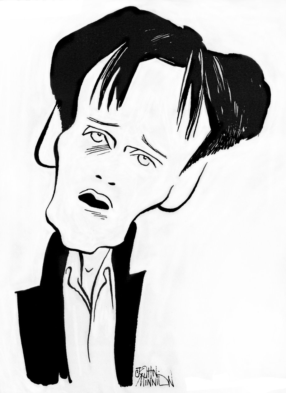 Ian Bostridge - caricatura do cantor de ópera inglês, b de John Minnion