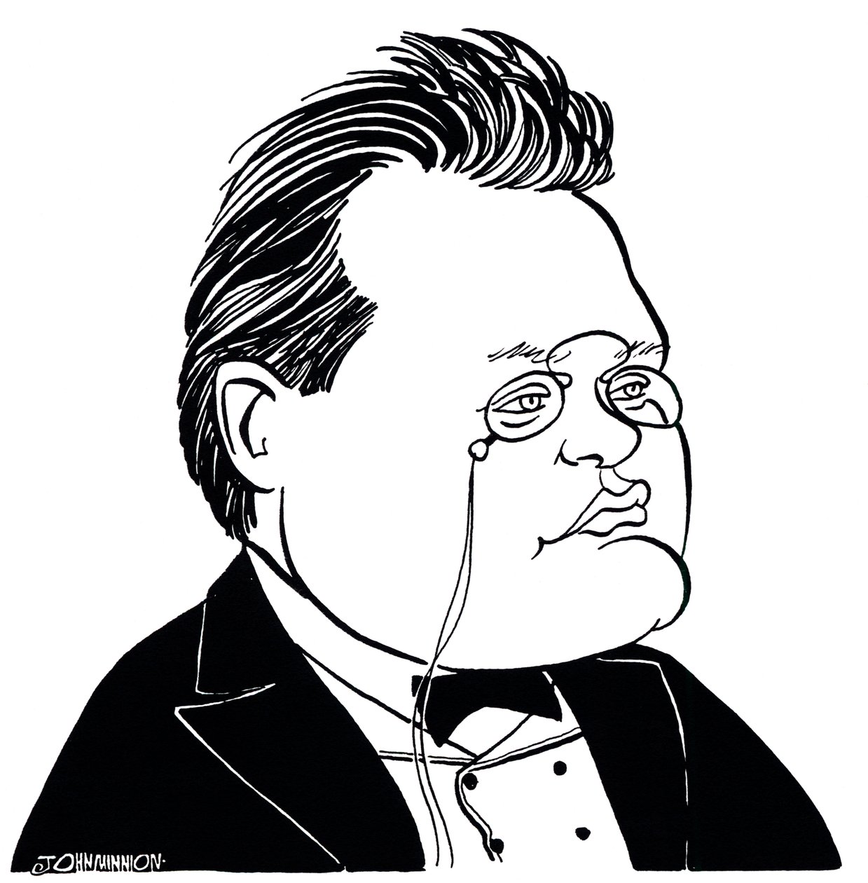 Max Reger - caricatura do compositor alemão de John Minnion