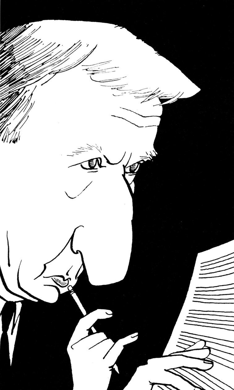 Richard Rodney Bennett, caricatura de John Minnion de John Minnion