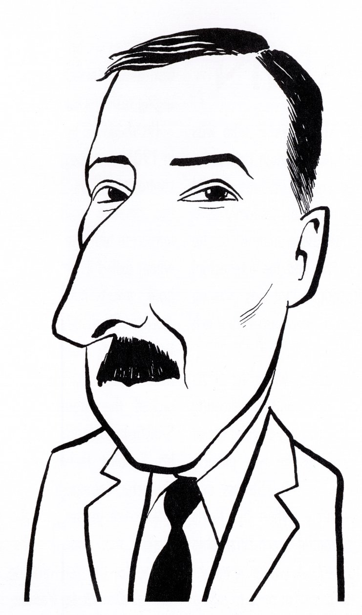 Stefan Zweig, caricatura de John Minnion