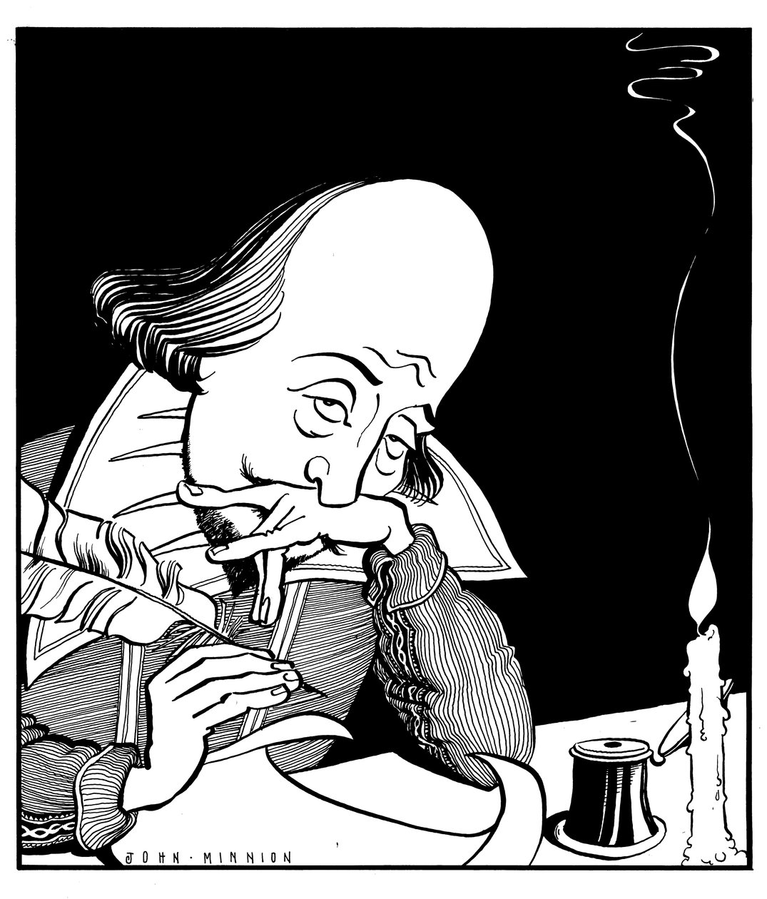 William Shakespeare a escrever uma peça de John Minnion de John Minnion