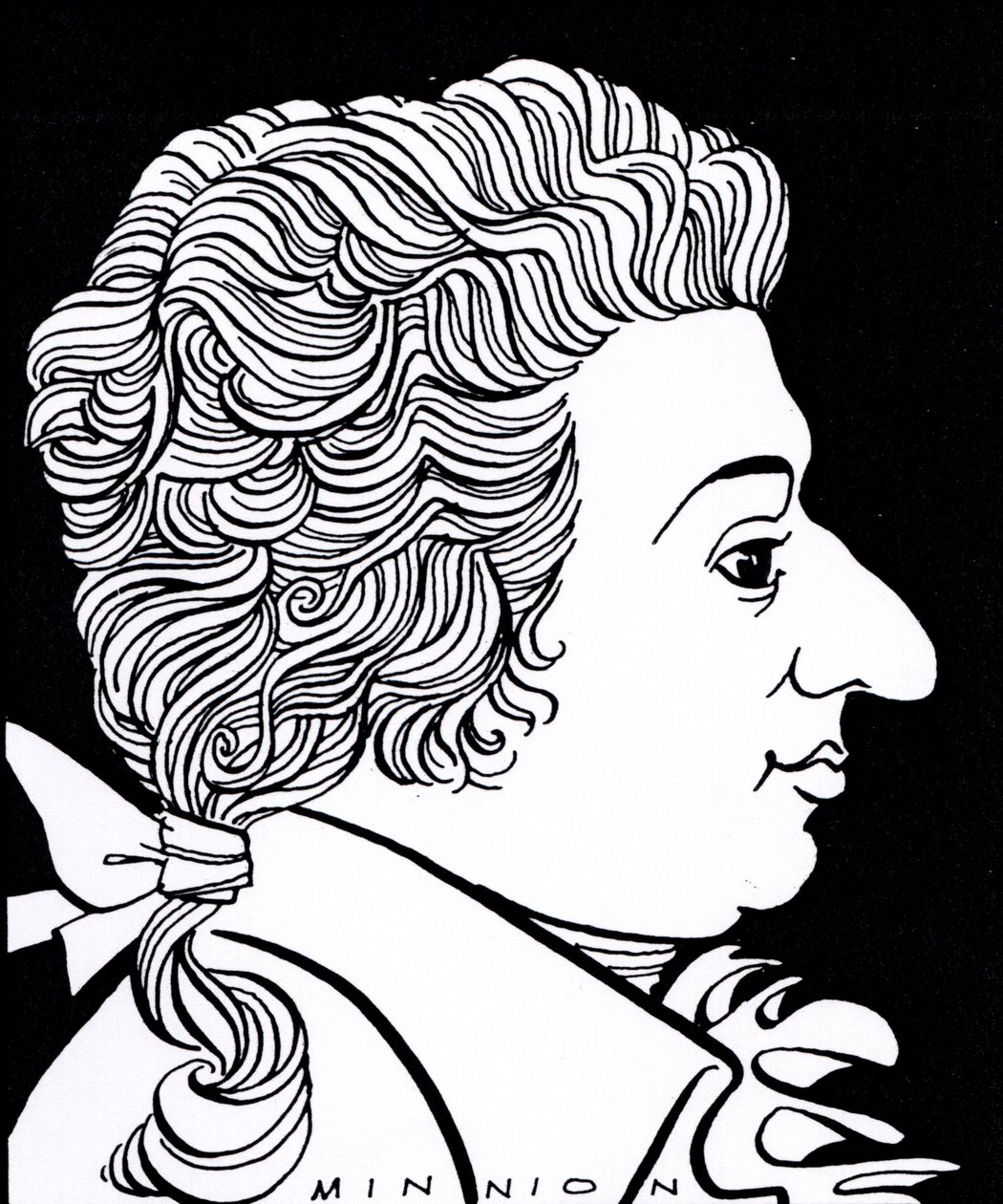 Wolfgang Amadeus Mozart - caricatura de John Minnion