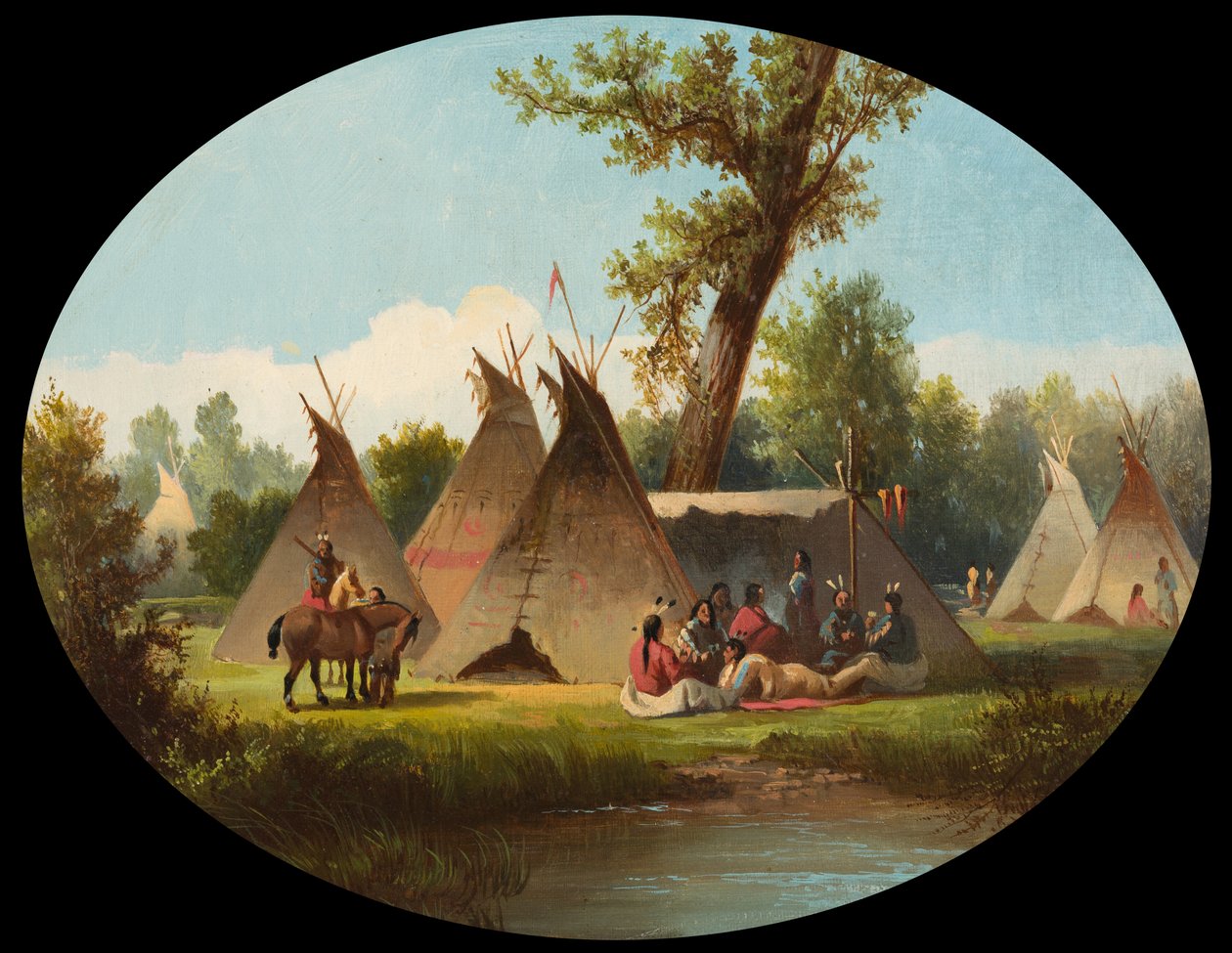 Acampamento Assiniboin no Alto Missouri, c.1870 de John Mix Stanley
