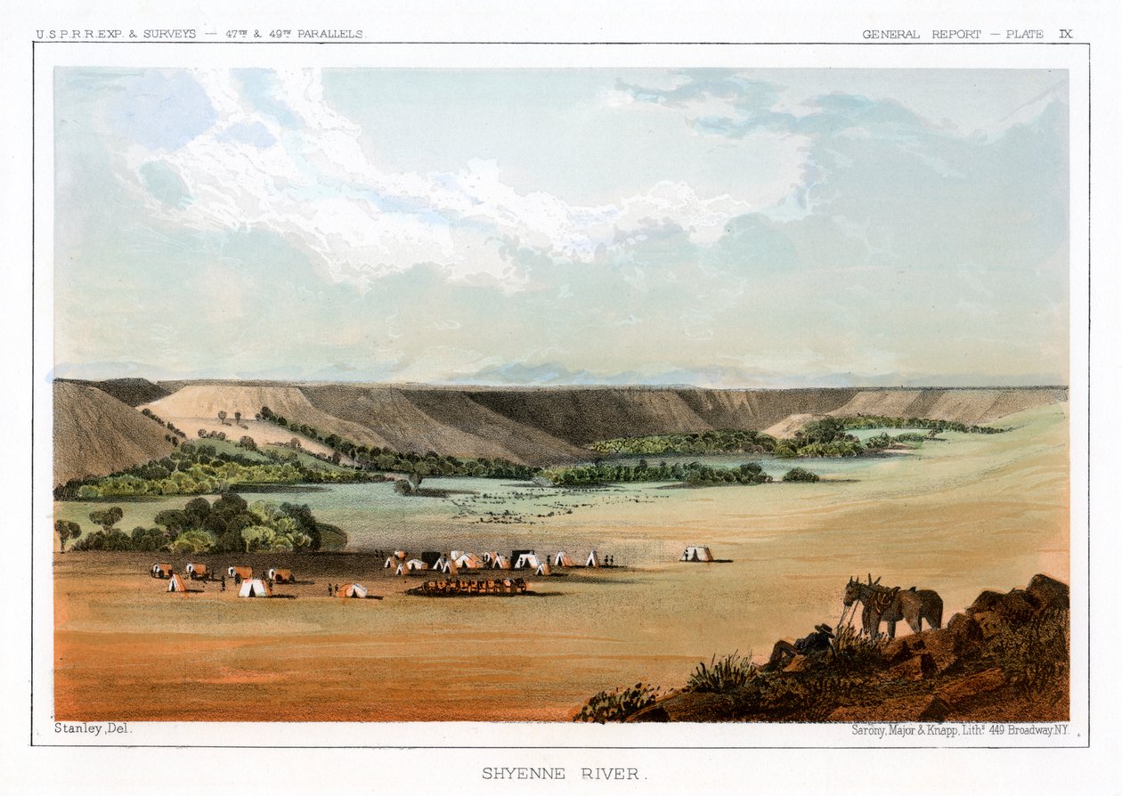 Rio Cheyenne, EUA, 1856. de John Mix Stanley