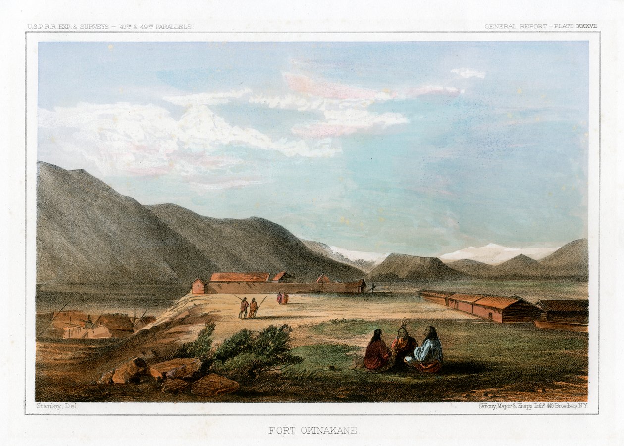 Fort Okinakane, EUA, 1856. de John Mix Stanley