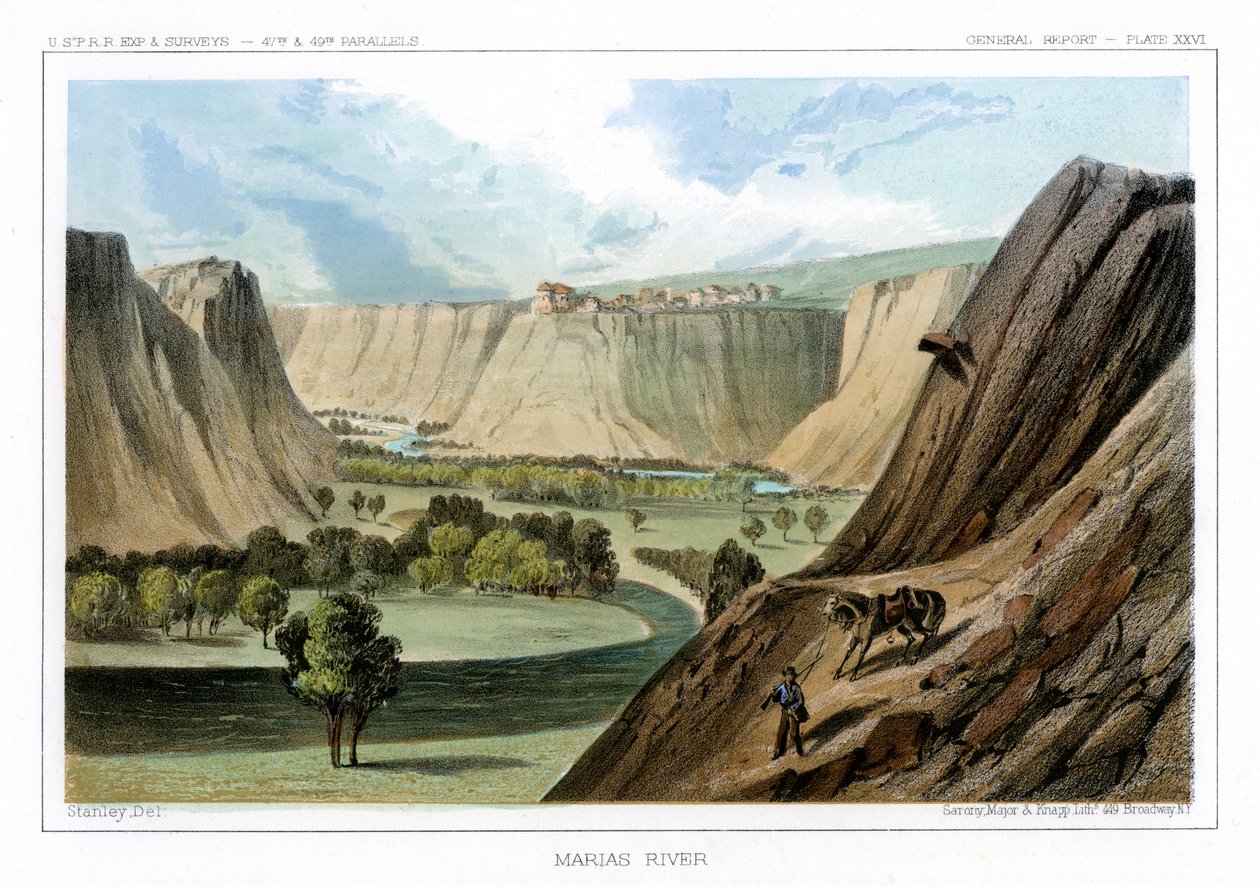 Marias River, Montana, EUA, 1856. de John Mix Stanley