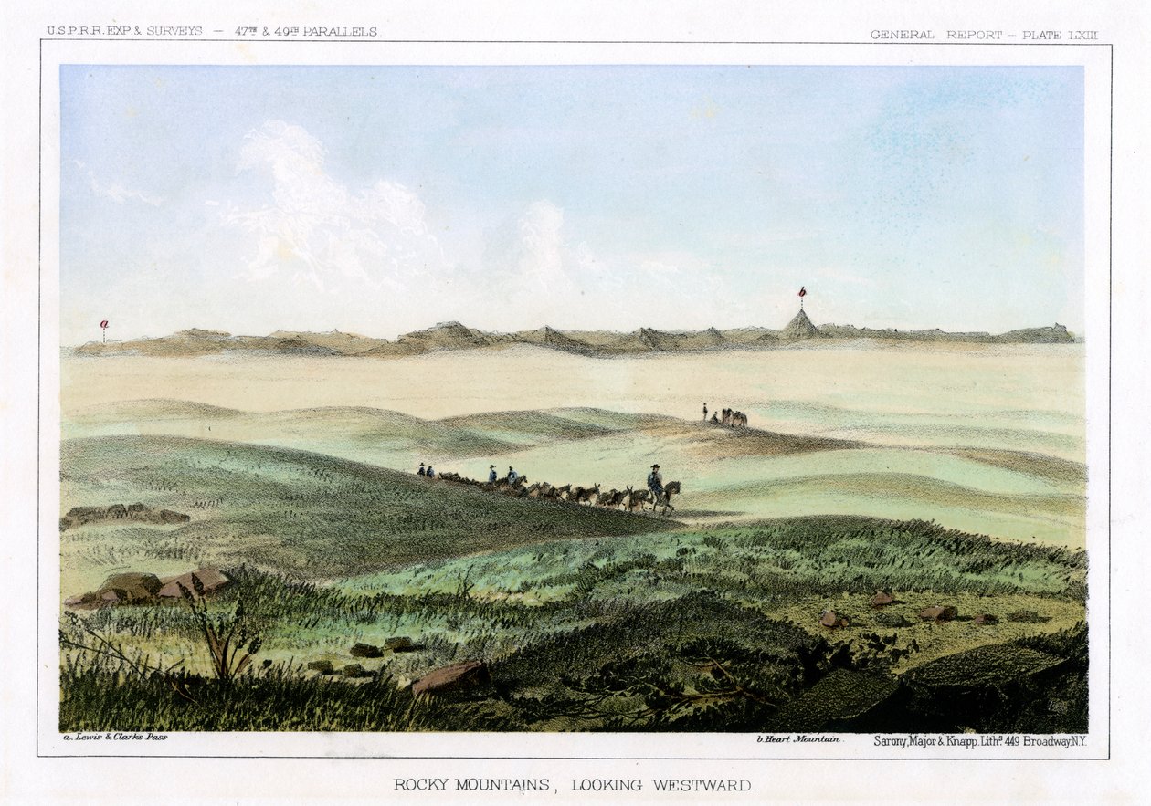 Rocky Mountains, olhando para o oeste, EUA, 1856. de John Mix Stanley