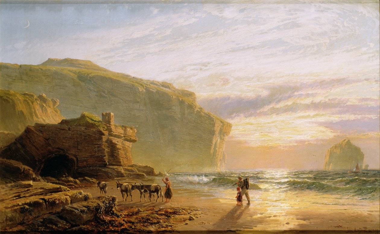 Fora da costa da Cornualha, ou Trebariwith Strand de John Mogford