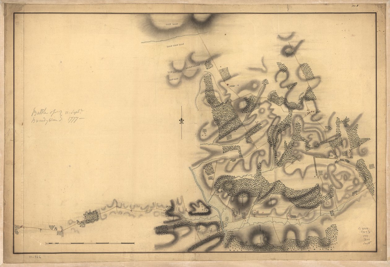 Batalha de Brandywine, 11 Set. 1777. LOC gm71000926 de John Montresor