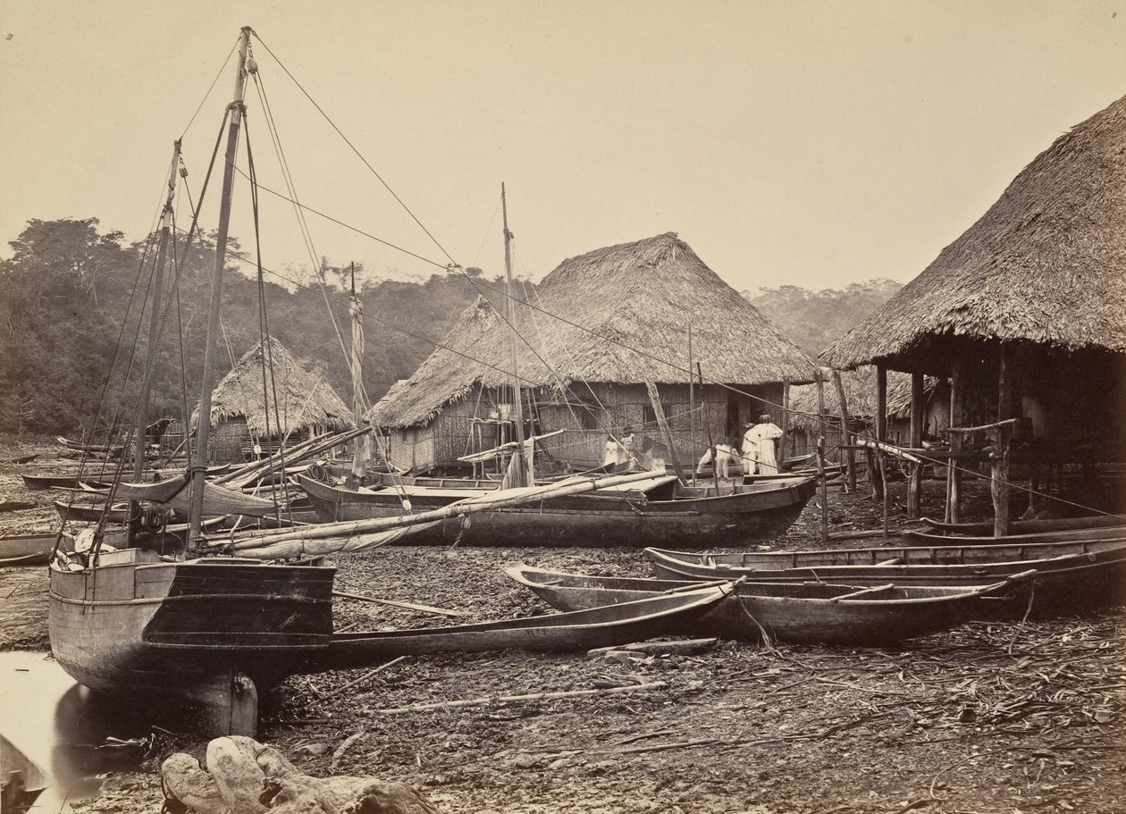 Cenário Tropical, Landing, Chipigana, 1871. de John Moran