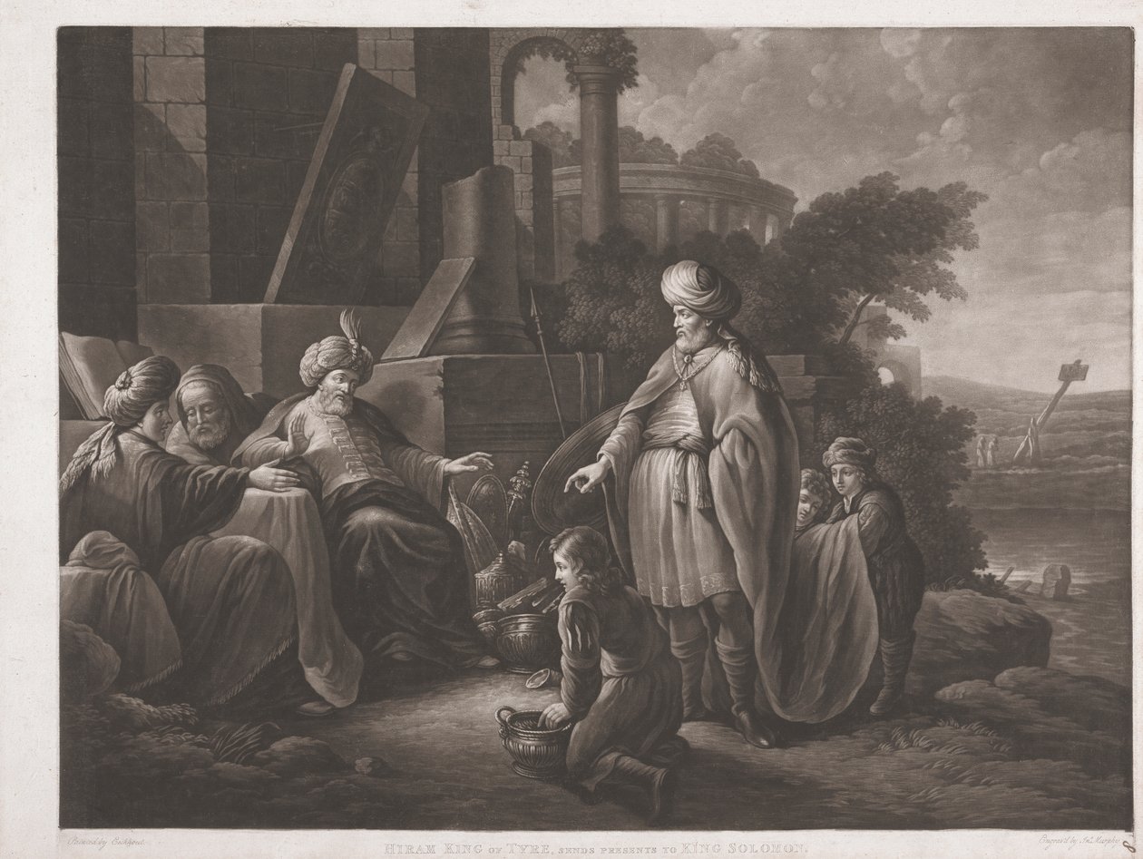 Hiram King of Tyre, Envia Presentes ao Rei Salomão de John Murphy