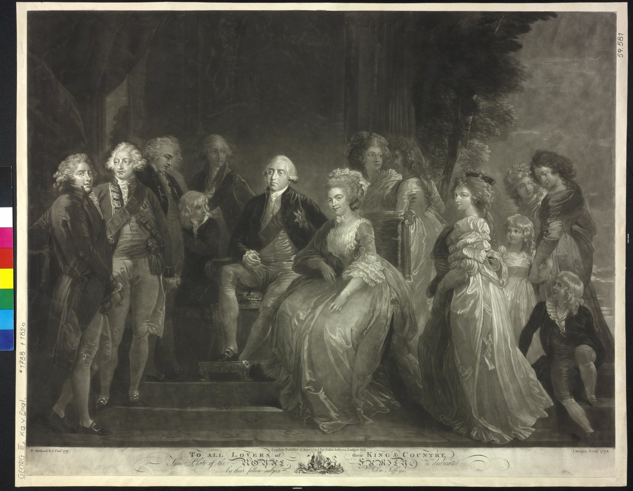 Rei de Inglaterra com a sua mulher e os seus filhos Jorge III de John Murphy