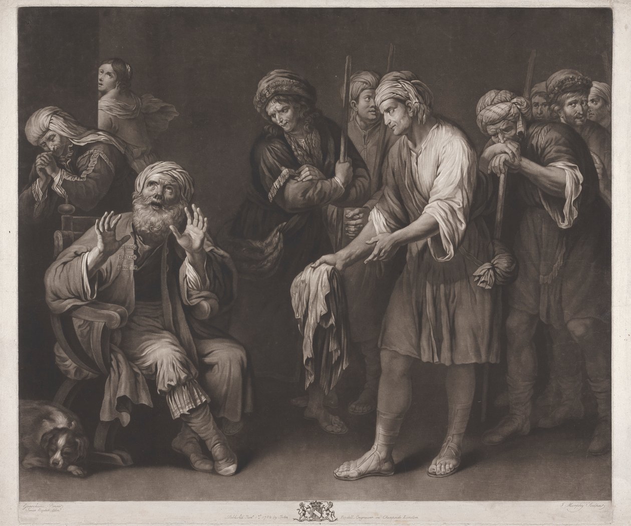 Os Irmãos de José mostrando o seu casaco ensanguentado de John Murphy