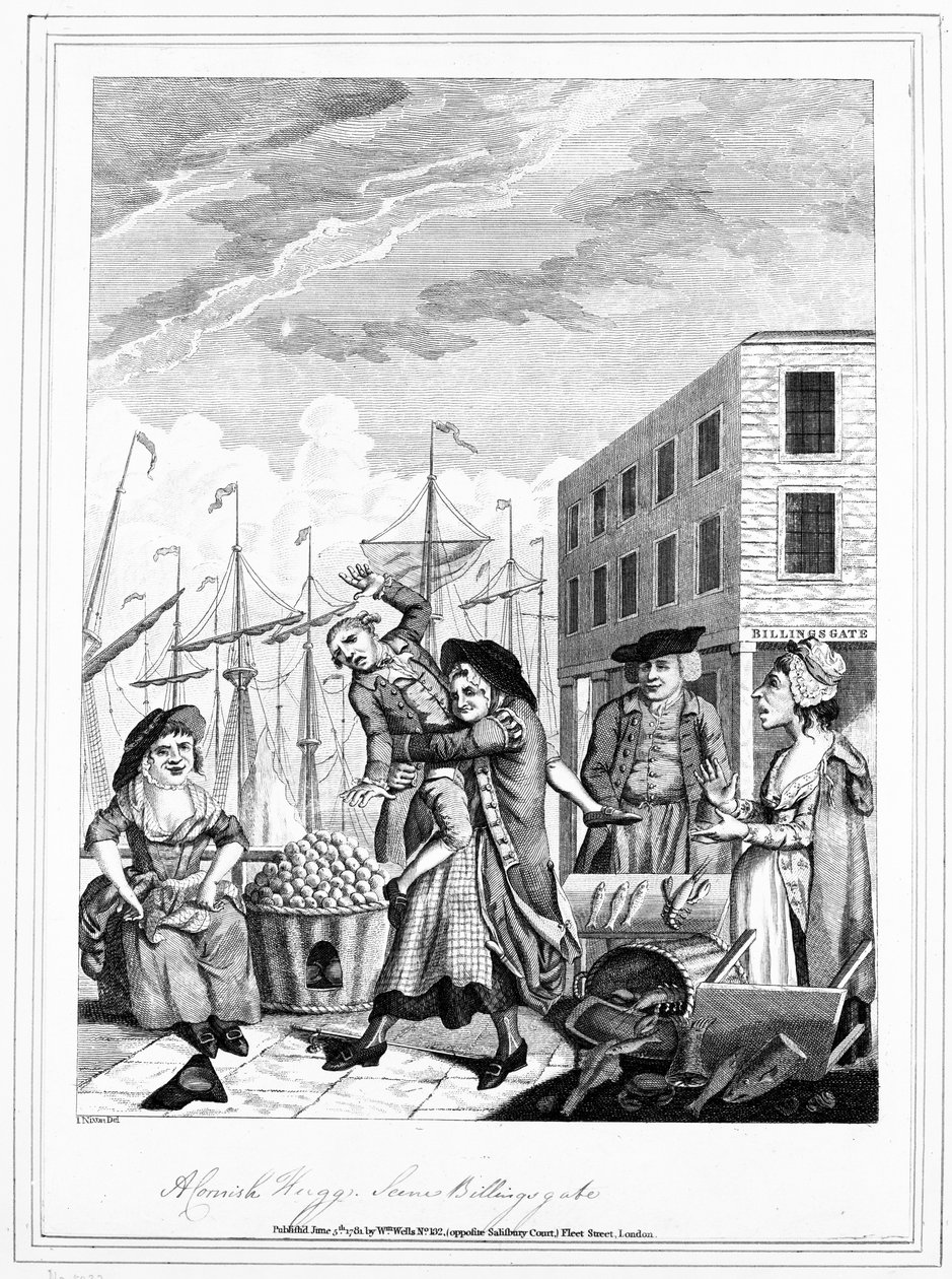 Um abraço de Cornish em Billingsgate, 1781 de John Nixon