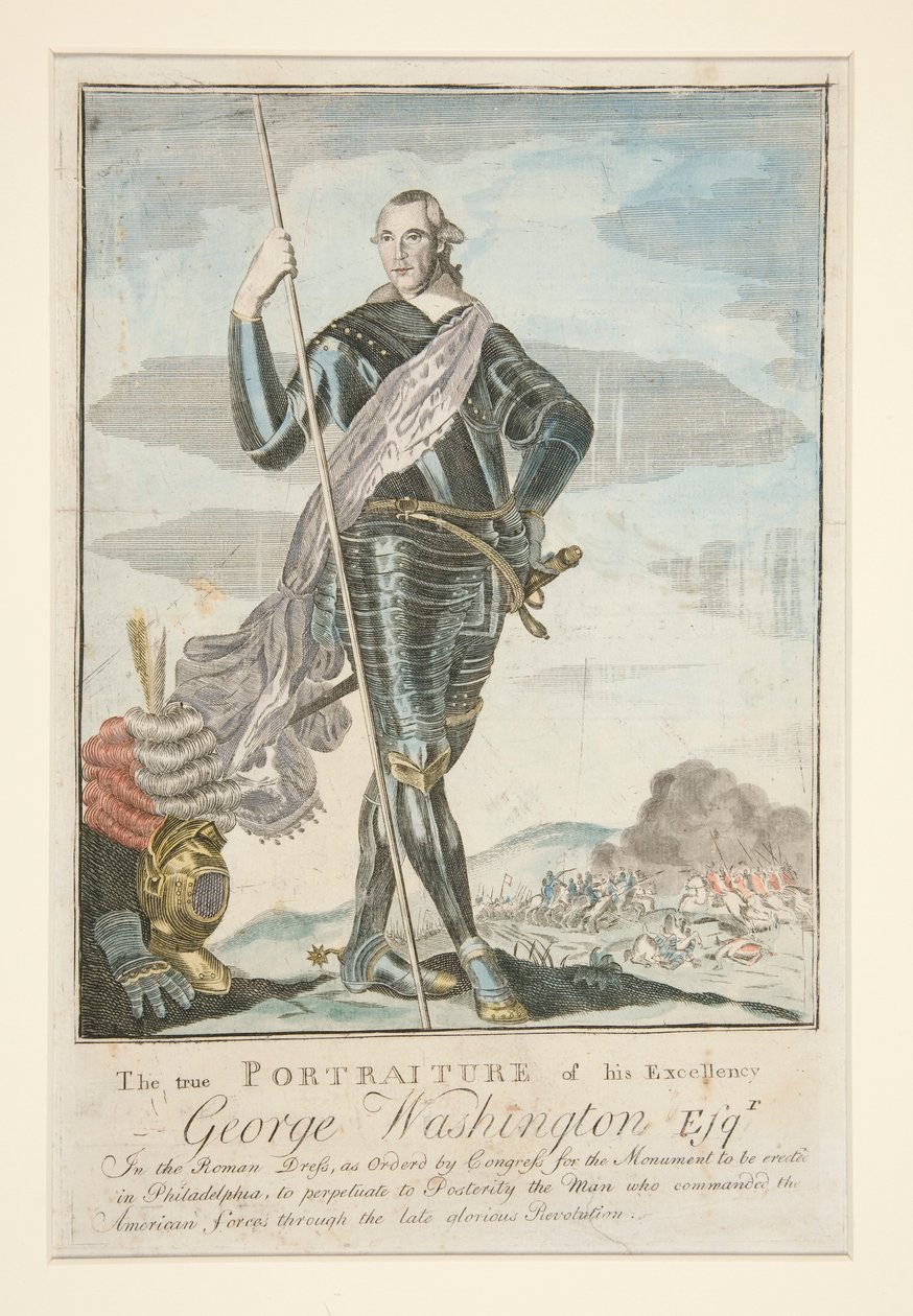 O verdadeiro retrato de Sua Excelência George Washington Esqr. no vestido romano de John Norman