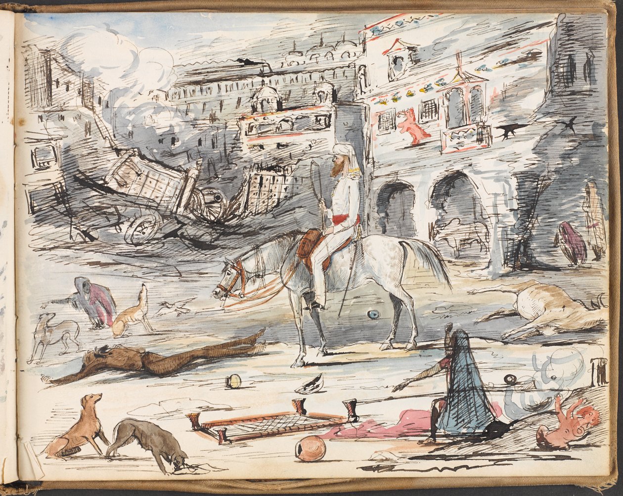 Kotah após o assalto, uma das barricadas da rua Conheço o Romance of War de John North Crealock