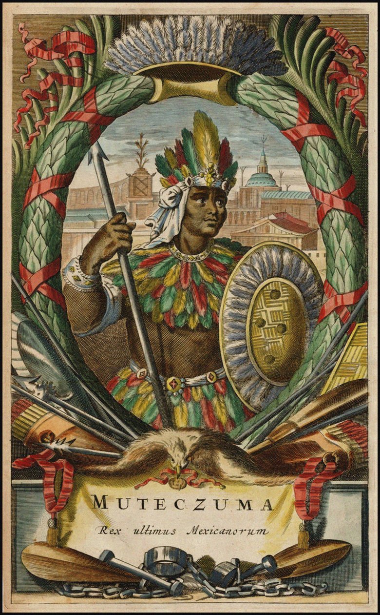 Muteczuma Rei últimos mexicanos de 1671 de John Ogilby